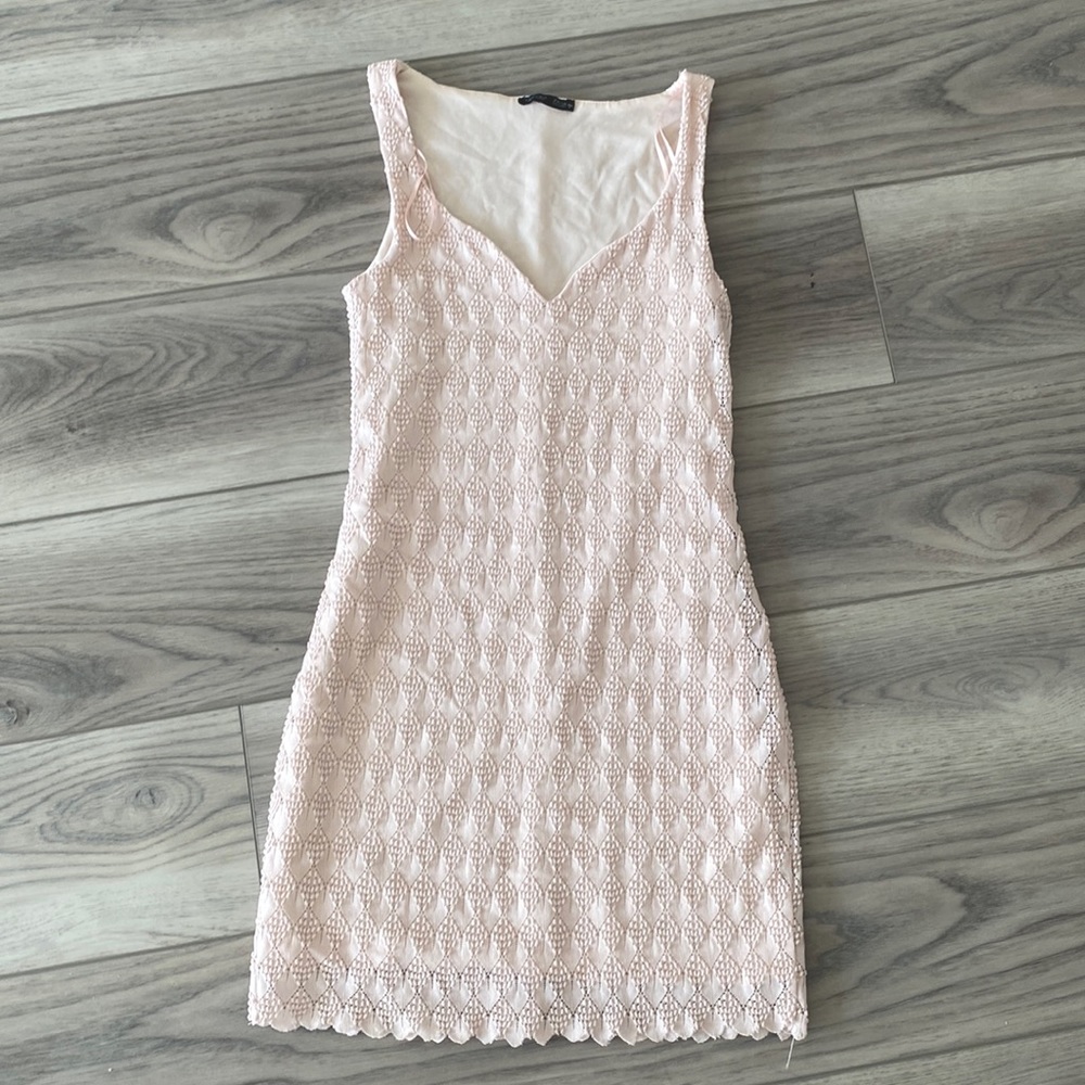 ZARA sweetheart neck A-line mini dress